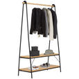 GARDEROBENSTÄNDER in Schwarz, Kieferfarben 111,5/170/45 cm   - Schwarz/Kieferfarben, Design, Holz/Metall (111,5/170/45cm) - Carryhome