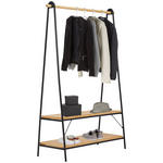 GARDEROBENSTÄNDER in Schwarz, Kieferfarben 111,5/170/45 cm   - Schwarz/Kieferfarben, Design, Holz/Metall (111,5/170/45cm) - Carryhome