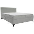 BOXBETT 140/200 cm,  in Grau, Bettkasten, Topper, Matratzen, H3 = fest  - Schwarz/Grau, Design, Holz/Holzwerkstoff (140/200cm) - Xora