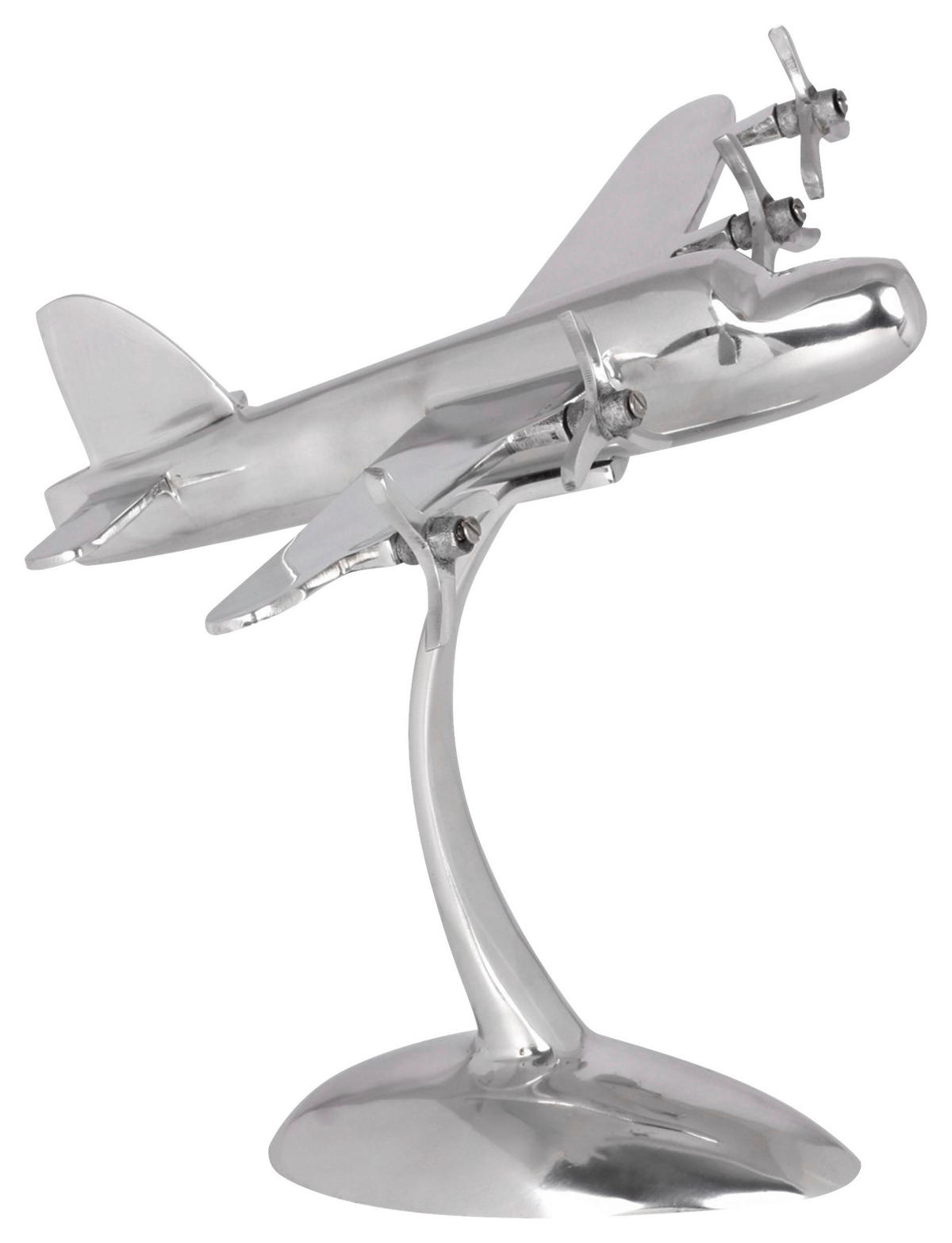 Deko Flugzeug - Silberfarben, Modern, Metall (42/30/30cm) - MID.YOU