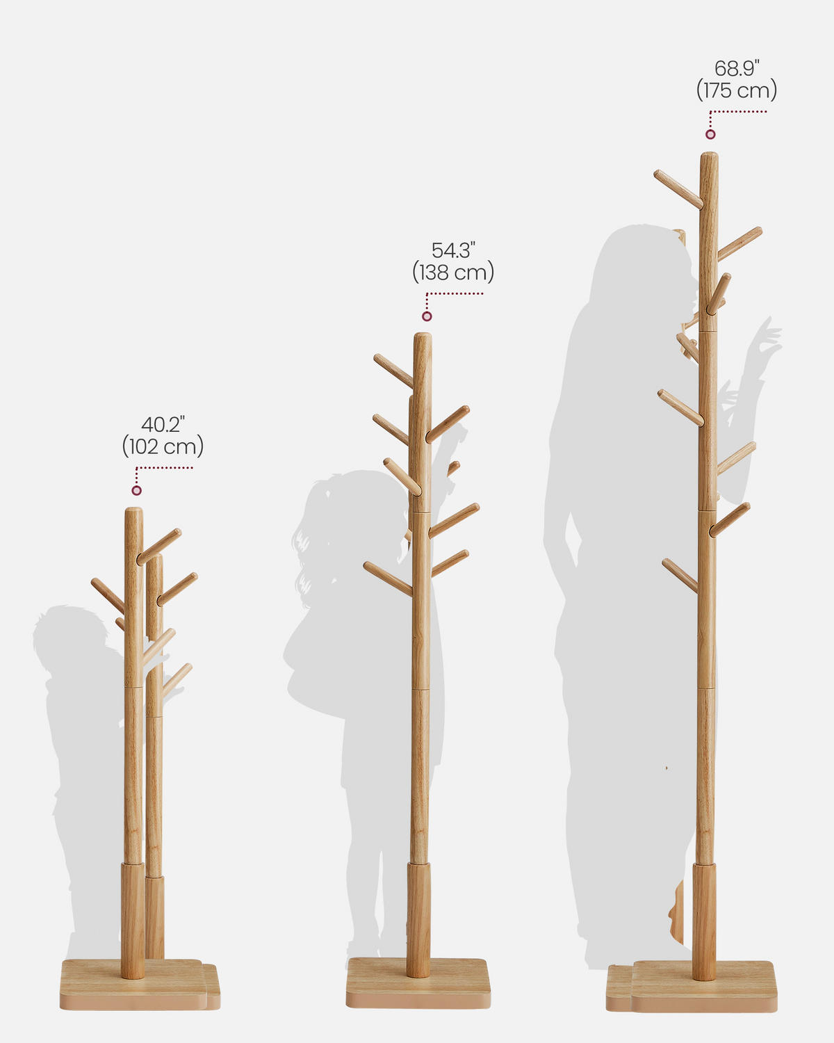VEŠIAK NA ODEVY - écru, Basics, kompozitné drevo (30/176/30cm)