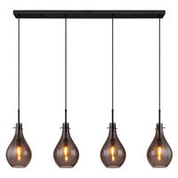 HÄNGELEUCHTE 110/18/120 cm  - Schwarz, Design, Glas/Metall (110/18/120cm) - Globo