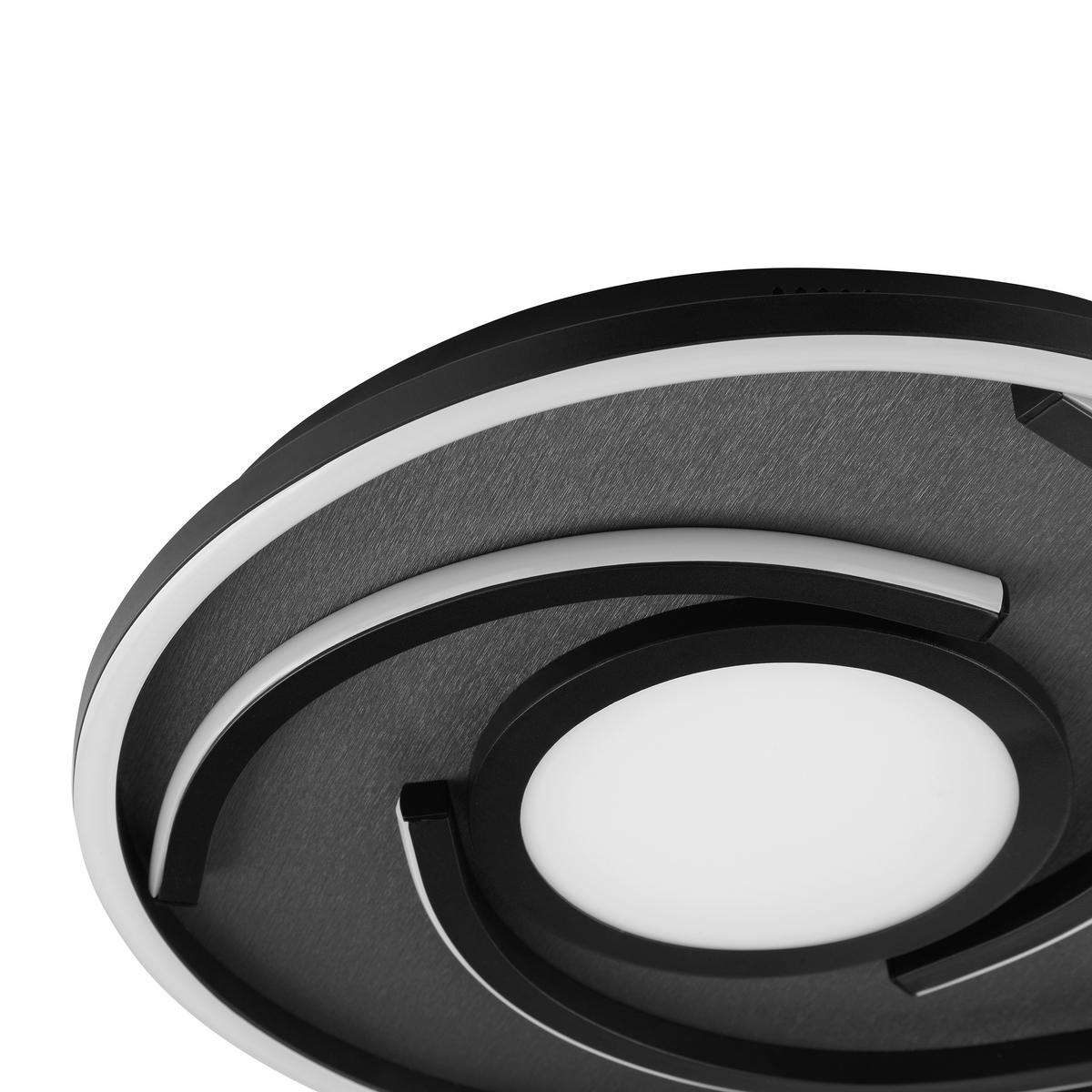 LED-DECKENLEUCHTE Hardy 35/4,8 cm   - Schwarz, Design, Kunststoff/Textil (35/4,8cm) - Brilliant