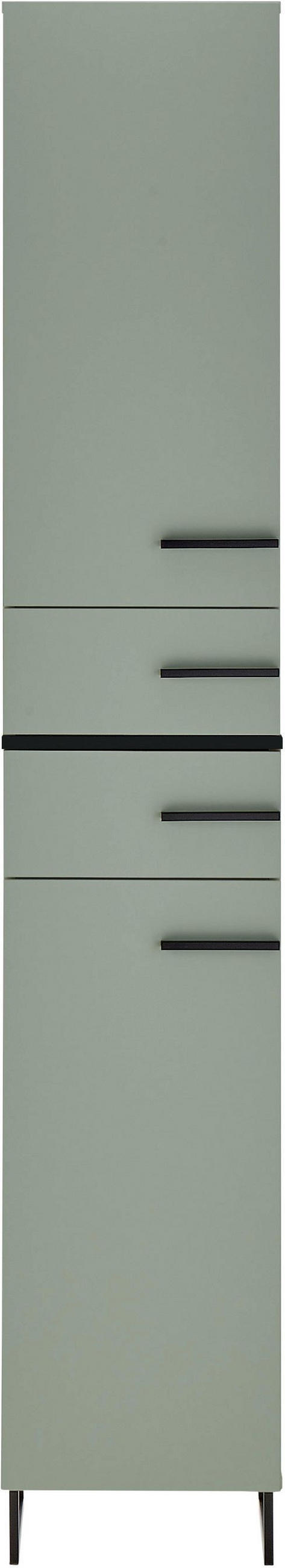 HOCHSCHRANK 35/194/33 cm  - Schwarz/Grün, LIFESTYLE, Holzwerkstoff/Kunststoff (35/194/33cm) - home24