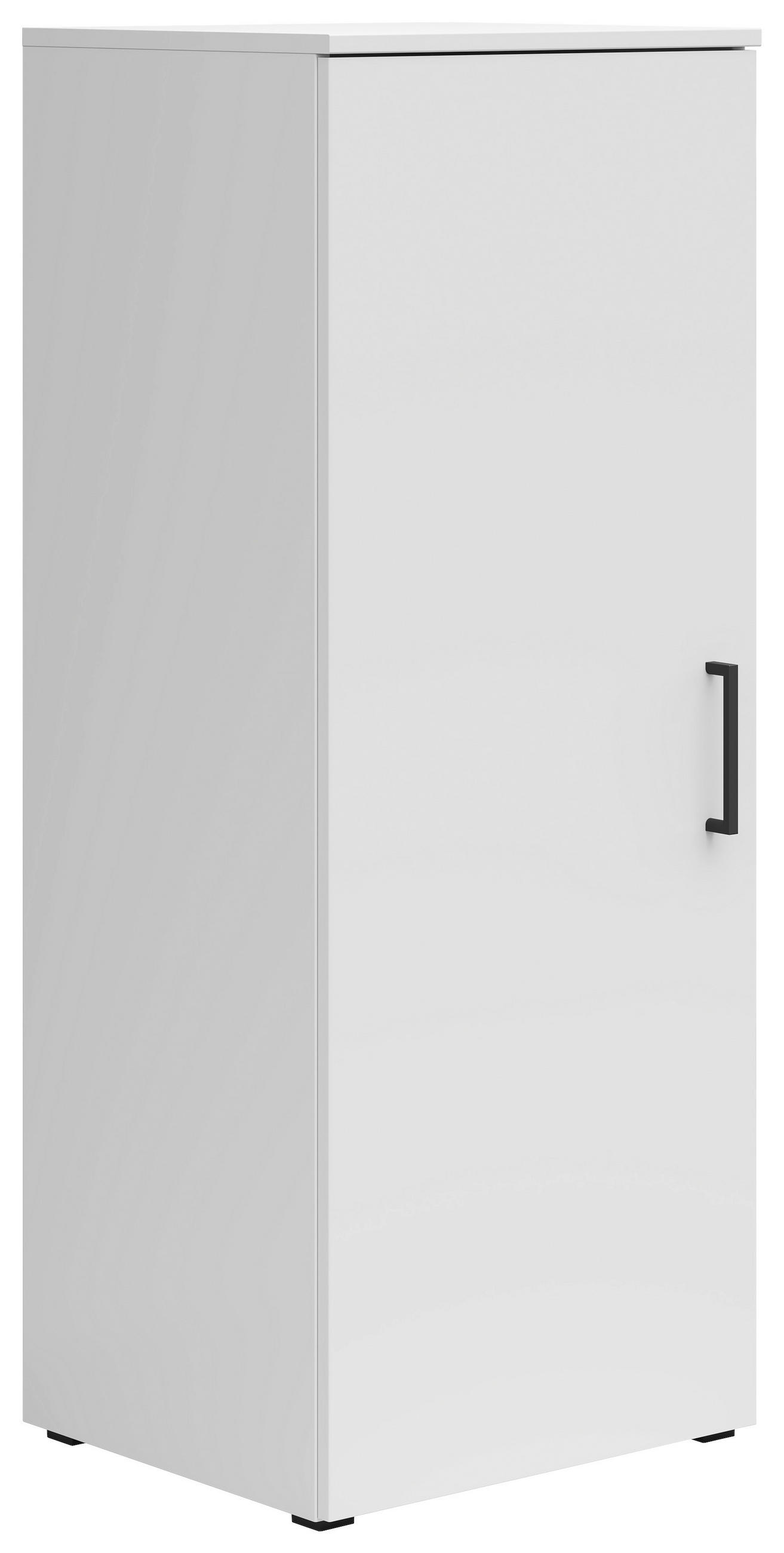 KOMODA, bílá, 45/115/40 cm - bílá/černá, Moderní, kompozitní dřevo/plast (45/115/40cm) - Carryhome