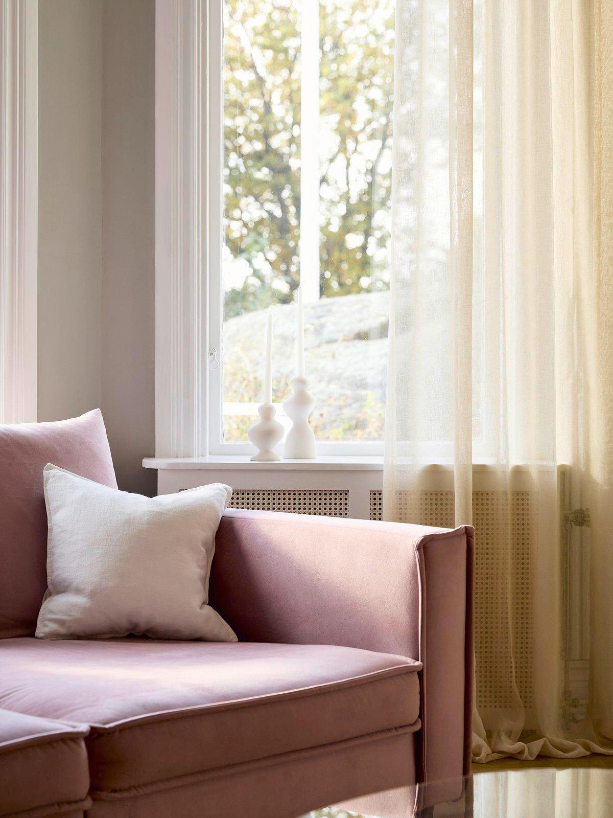 HOTOVÝ ZÁVĚS, poloprůhledné, 140/280 cm - krémová, Basics, textil (140/280cm) - Svanefors