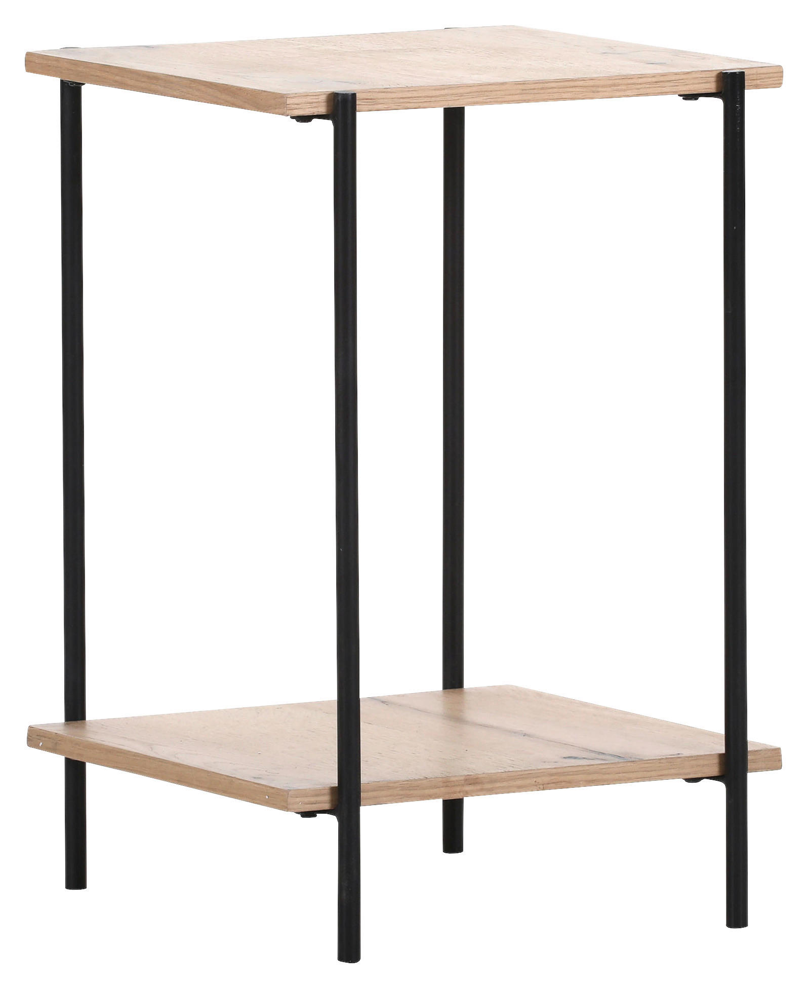 BEISTELLTISCH 40/40/60 cm Eiche furniert Eichefarben, Schwarz rechteckig  - Eichefarben/Schwarz, Design, Holz/Holzwerkstoff (40/40/60cm) - Landscape