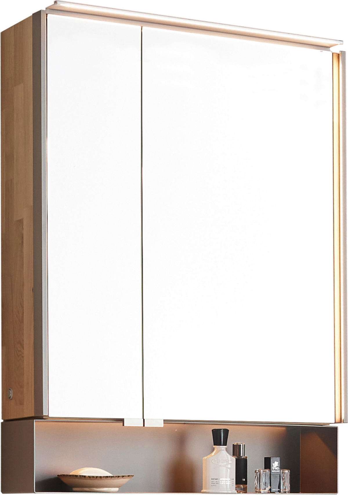 SPIEGELSCHRANK 67,9/90,1/19,7 cm  - Eichefarben/Titanfarben, MODERN, Glas/Holz (67,9/90,1/19,7cm) - Valdera