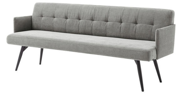 SITZBANK in Textil Grau - Schwarz/Grau, Design, Textil/Metall (206/85/69cm) - Johann Jakob