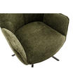ARMLEHNSTUHL  Sitzfläche 180° drehbar, automatische Rückholfunktion Struktur  - Schwarz/Olivgrün, Design, Textil/Metall (59/88/63cm) - Carryhome