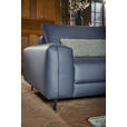 3-SITZER-SOFA in Leder Dunkelblau  - Anthrazit/Dunkelblau, Design, Leder/Metall (230/70/109cm) - Johann Jakob