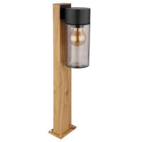 AUßENLEUCHTE 9/14,5/50 cm   - Schwarz, Natur, Glas/Metall (9/14,5/50cm) - Globo
