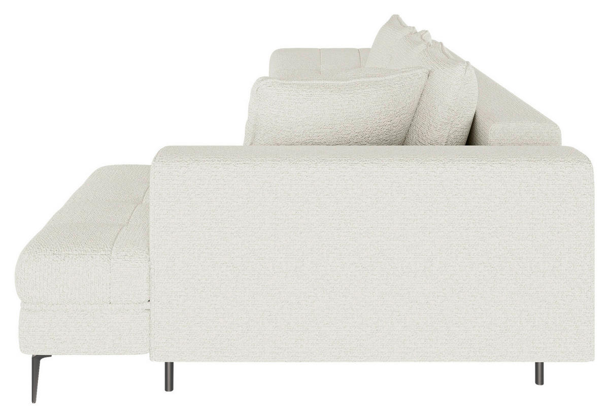 ECKSOFA Creme Struktur, Bouclé  - Creme/Schwarz, Design, Textil (177/276cm) - MID.YOU
