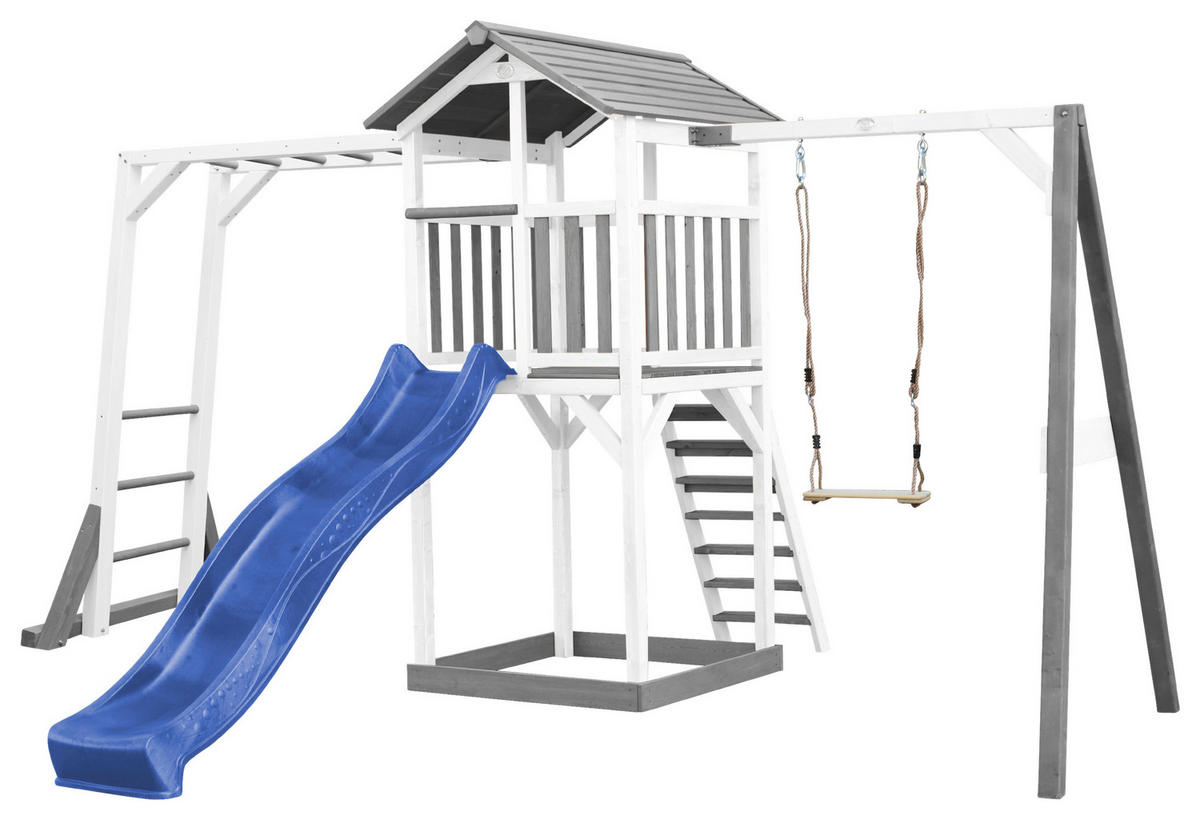 SPIELTURM 446/241,9/349 cm  - Blau/Weiß, KONVENTIONELL, Holz/Kunststoff (446/241,9/349cm) - Ambia Garden