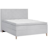 BOXSPRINGBETT 120/200 cm  in Hellgrau  - Eichefarben/Hellgrau, Konventionell, Holz/Textil (120/200cm) - Welnova