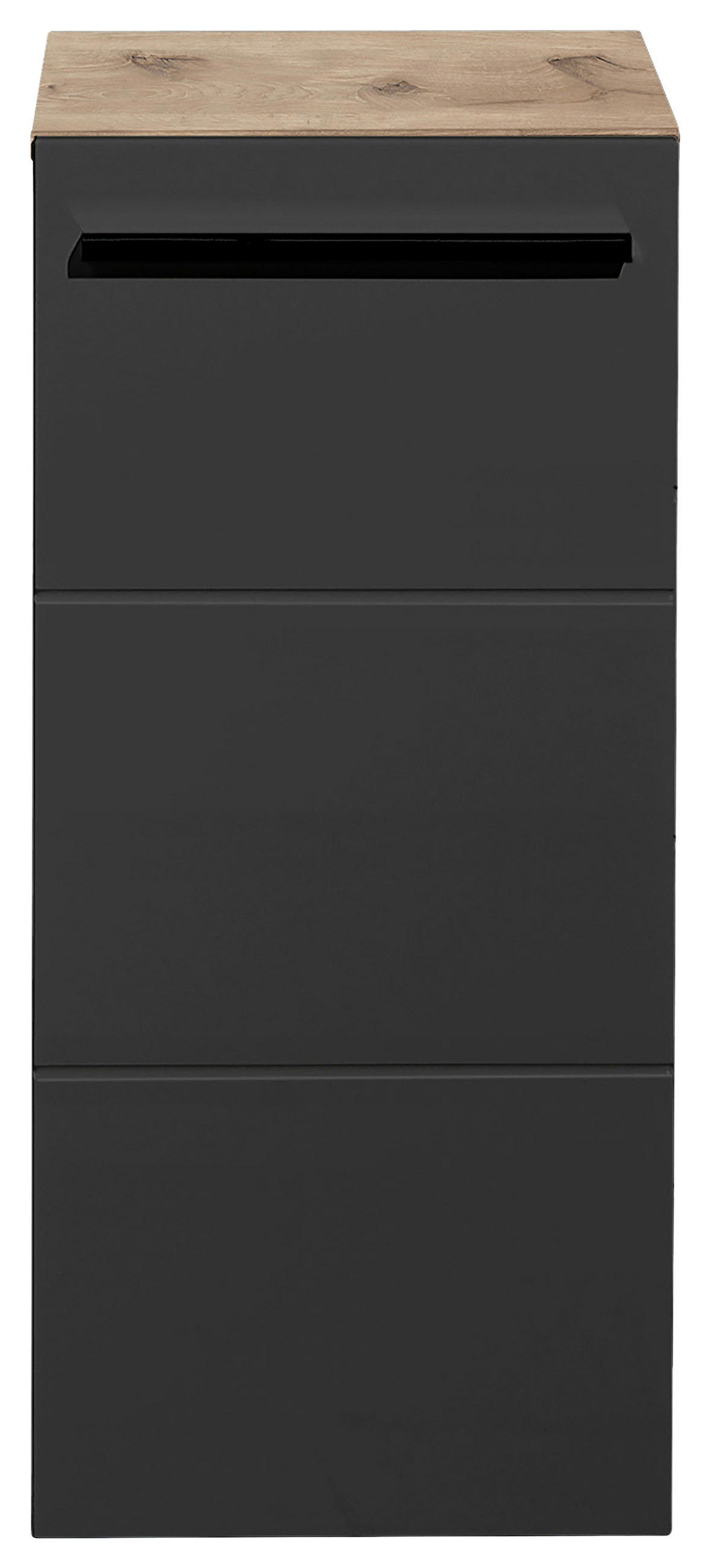 SPODNÍ SKŘÍŇKA, barvy dubu, 34/72/31 cm - černá/barvy dubu, Basics, kompozitní dřevo/plast (34/72/31cm) - MID.YOU