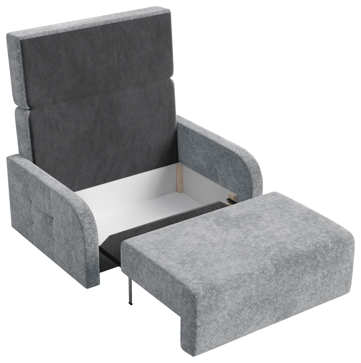 SCHLAFSOFA Chenille Blaugrau  inkl. Bettkasten, Schlaffunktion, Rücken echt, Liegefläche im Originalstoff  - Blaugrau/Schwarz, MODERN, Kunststoff/Textil (190/90/100cm) - Milino