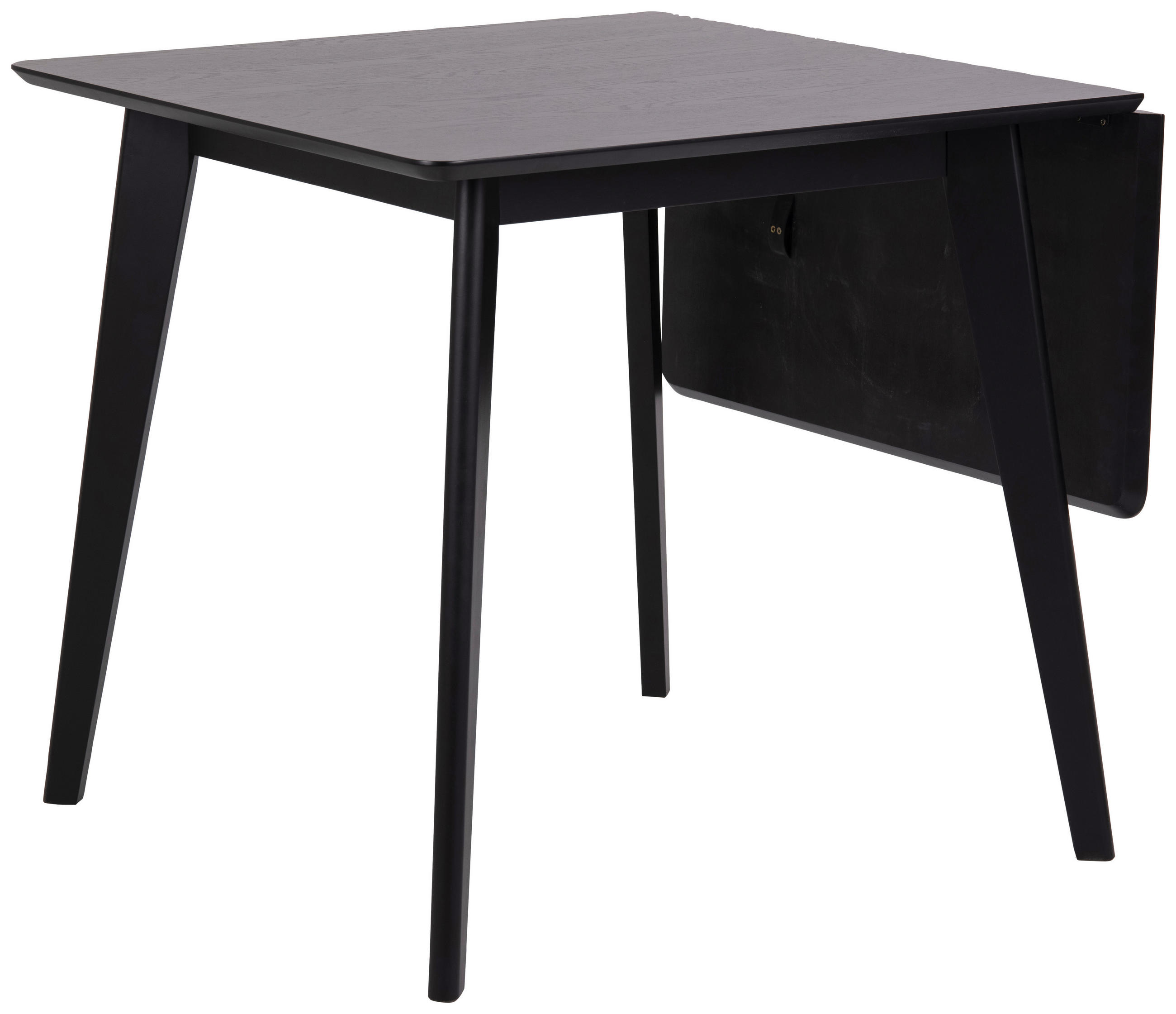 JEDILNA MIZA, furnirano les kavčukovca črna  - črna, Konvencionalno, leseni material/les (80/80/76cm) - Carryhome