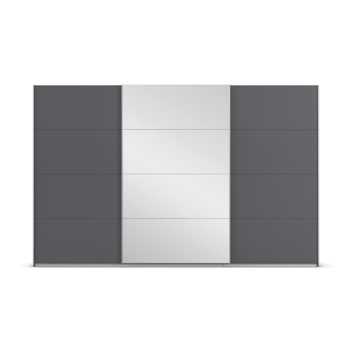 SCHWEBETÜRENSCHRANK 361/229/62 cm 3-türig Grau  - Alufarben/Grau, MODERN, Holzwerkstoff/Metall (361/229/62cm) - Luca Bessoni