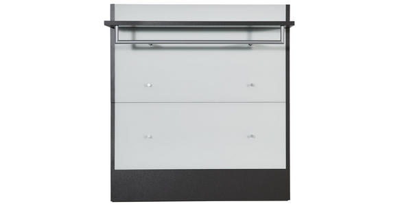 GARDEROBENPANEEL 98/108/30 cm - Graphitfarben/Weiß, Design, Glas/Holzwerkstoff (98/108/30cm) - Voleo