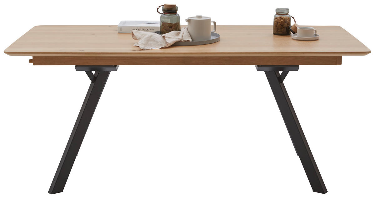 ESSTISCH in Holz, Metall 270/90/76 cm  - Eichefarben/Schwarz, KONVENTIONELL, Holz/Metall (270/90/76cm) - Valnatura