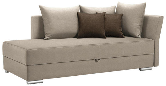 LIEGE in Textil Beige, Dunkelbraun - Chromfarben/Beige, Design, Kunststoff/Textil (220/93/100cm) - Xora