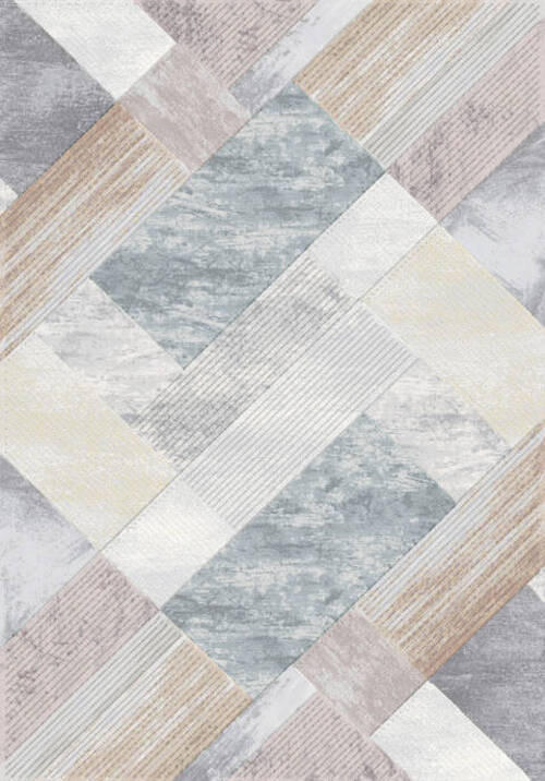 Novel Webteppich Catania Hellgrau, Beige 60x110 cm