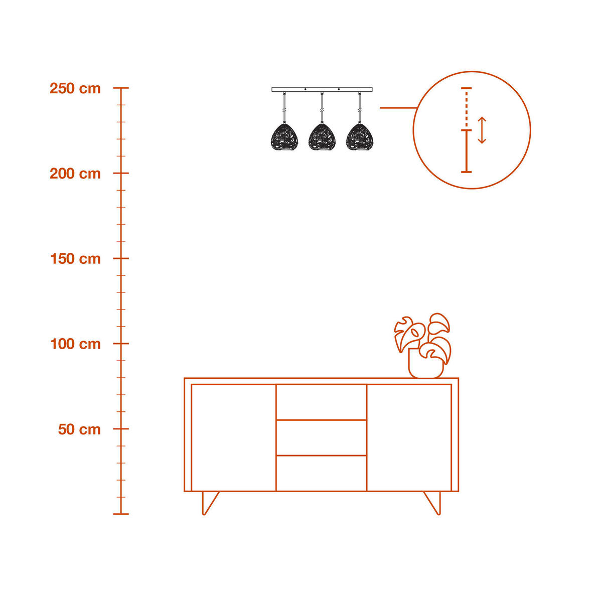 PENDELLEUCHTE 61/16/150 cm   - Beige, Natur, Papier/Metall (61/16/150cm) - Ledvance
