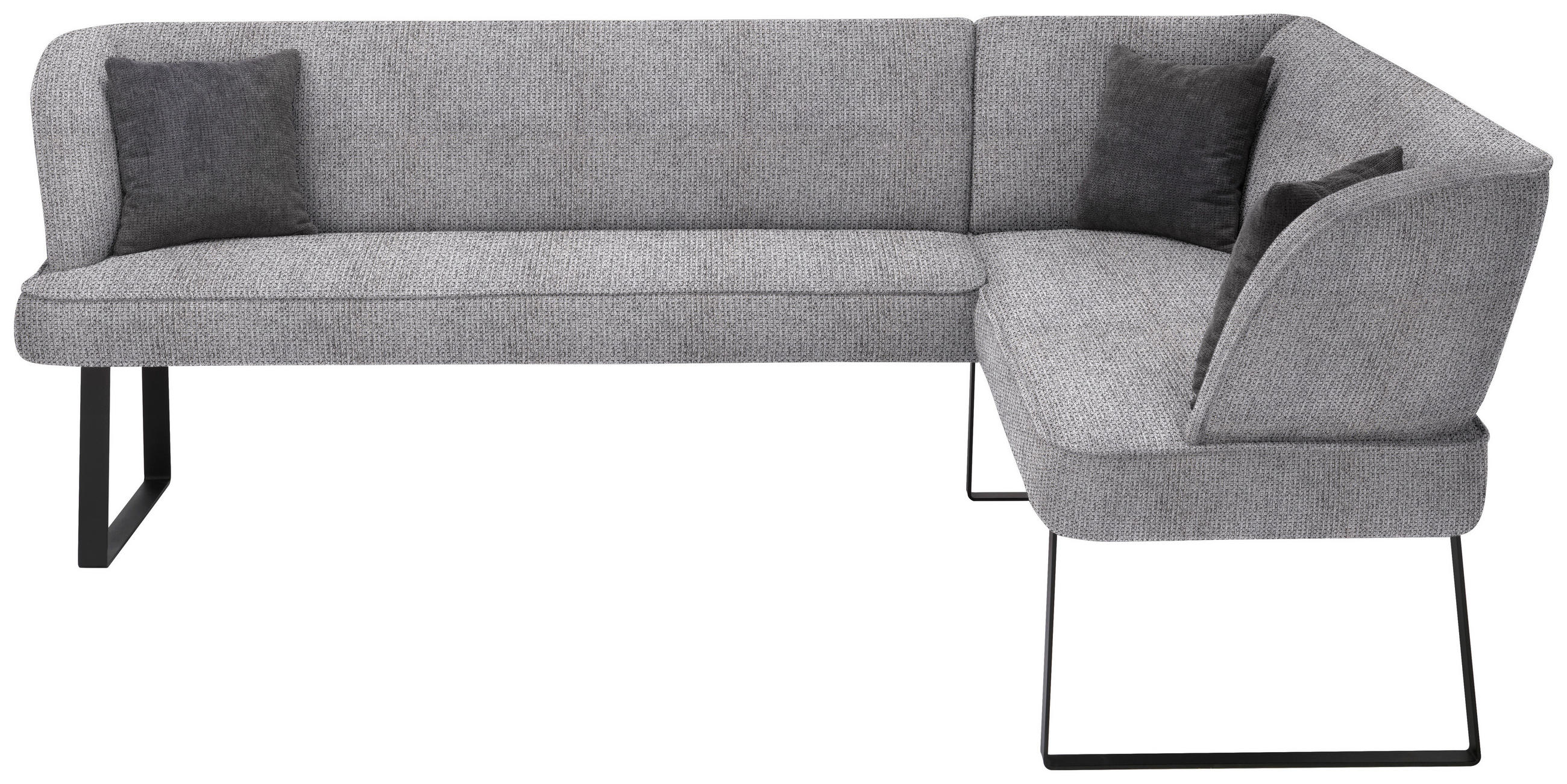 ECKBANK 223/189 cm Webstoff Schwarz, Dunkelgrau   - Dunkelgrau/Schwarz, Design, Textil/Metall (223/189cm) - Novel
