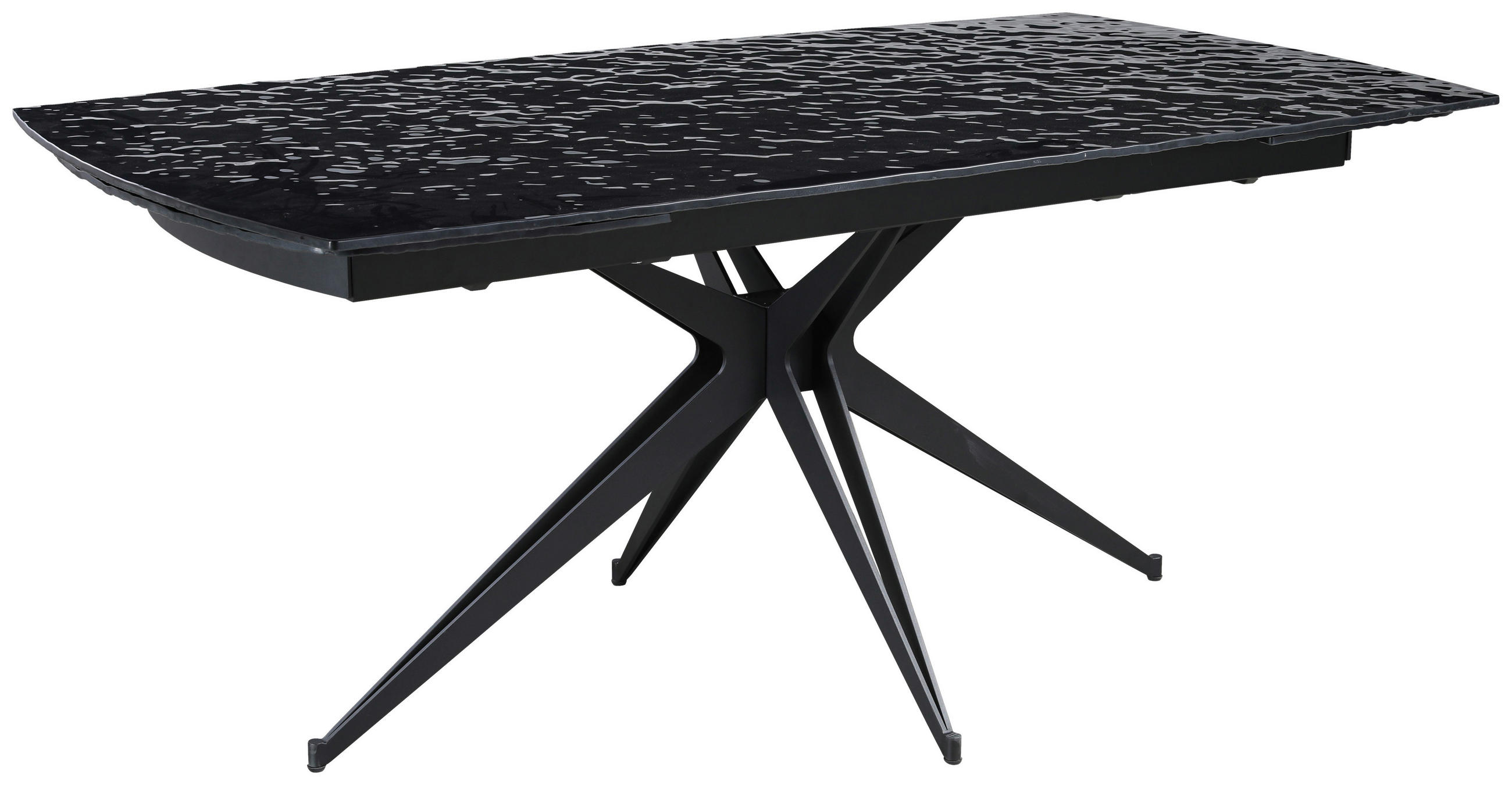 MASĂ din metal, sticlă 180-260/95/76 cm