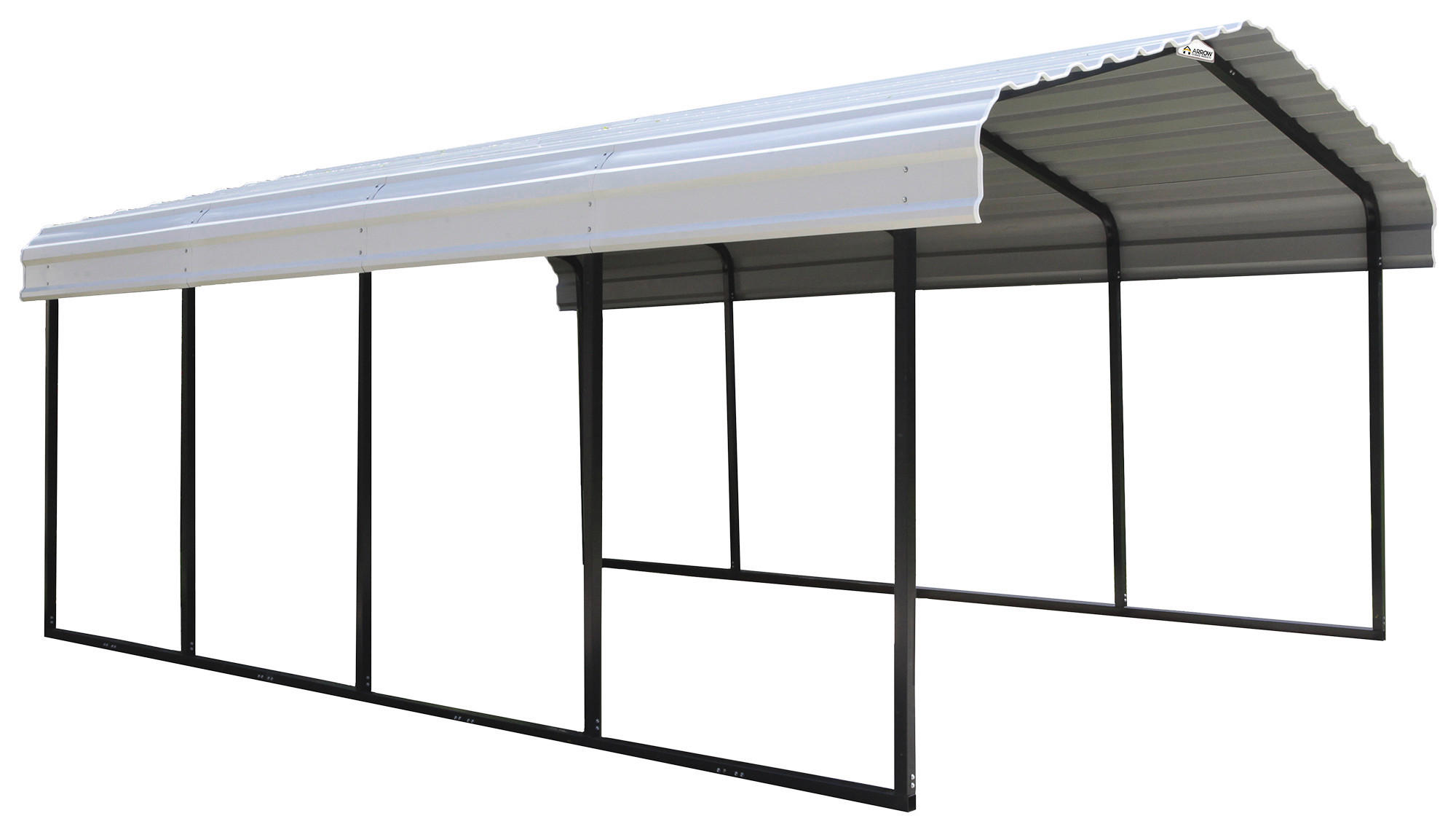 CARPORT - Schwarz/Grau, Basics, Metall (370/260/600cm)