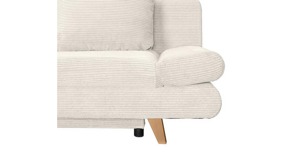 SCHLAFSOFA mit Schlafen auf Sitzhöhe, haustierfreundlicher Bezug Cord Beige - Beige/Buchefarben, KONVENTIONELL, Holz/Textil (200/75/85cm) - Carryhome