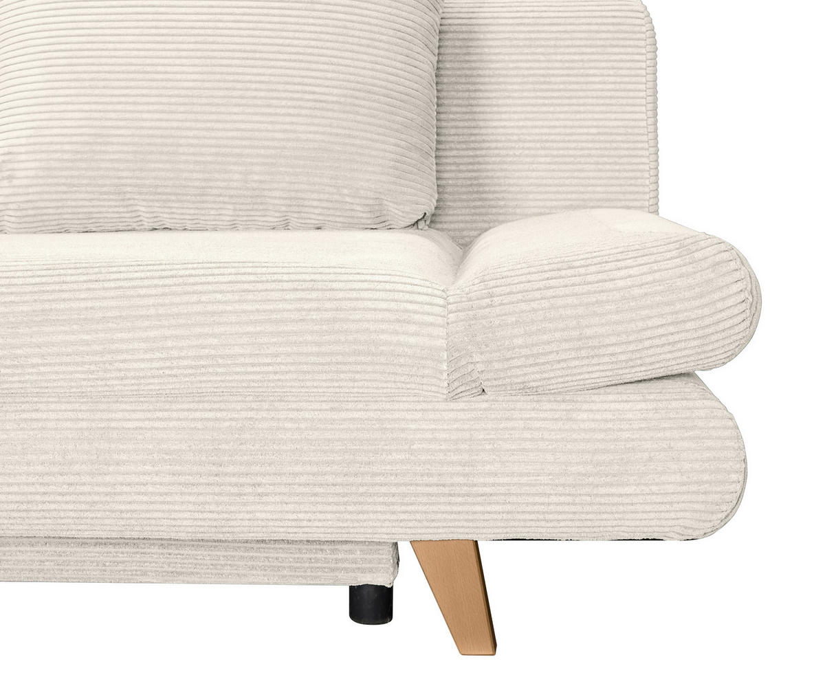 SCHLAFSOFA  mit Schlafen auf Sitzhöhe, haustierfreundlicher Bezug Cord Beige  - Beige/Buchefarben, KONVENTIONELL, Holz/Textil (200/75/85cm) - Carryhome