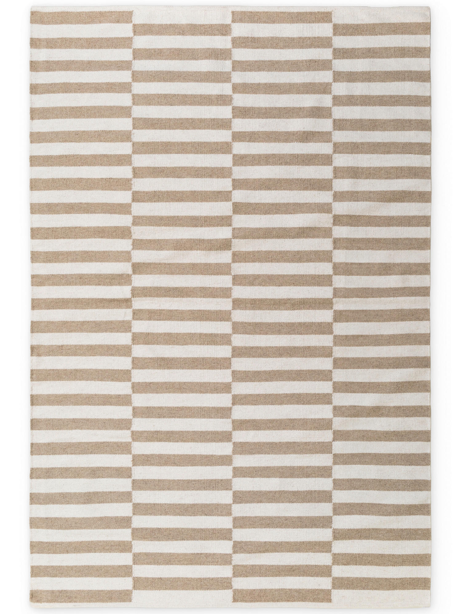 HANDWEBTEPPICH  Wohnzimmer 200/300 cm Vika Weiß, Beige rechteckig  - Beige/Weiß, Basics, Textil (200/300cm) - Hanse Home