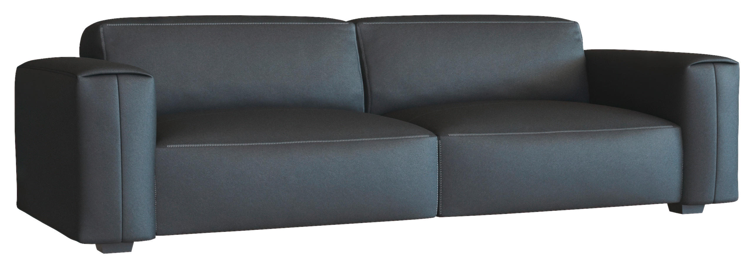 Thumbnail - Livetastic 3-Sitzer-Sofa, Schwarz, Leder, Echtleder, Color-Finish-Leder, Birke, vollmassiv, 252x73x102 cm, Reach, Golden...