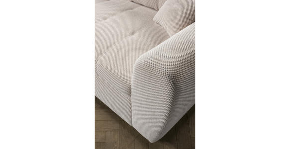 ECKSOFA  in Plüsch Creme  - Creme/Schwarz, KONVENTIONELL, Kunststoff/Textil (175/249cm) - Carryhome