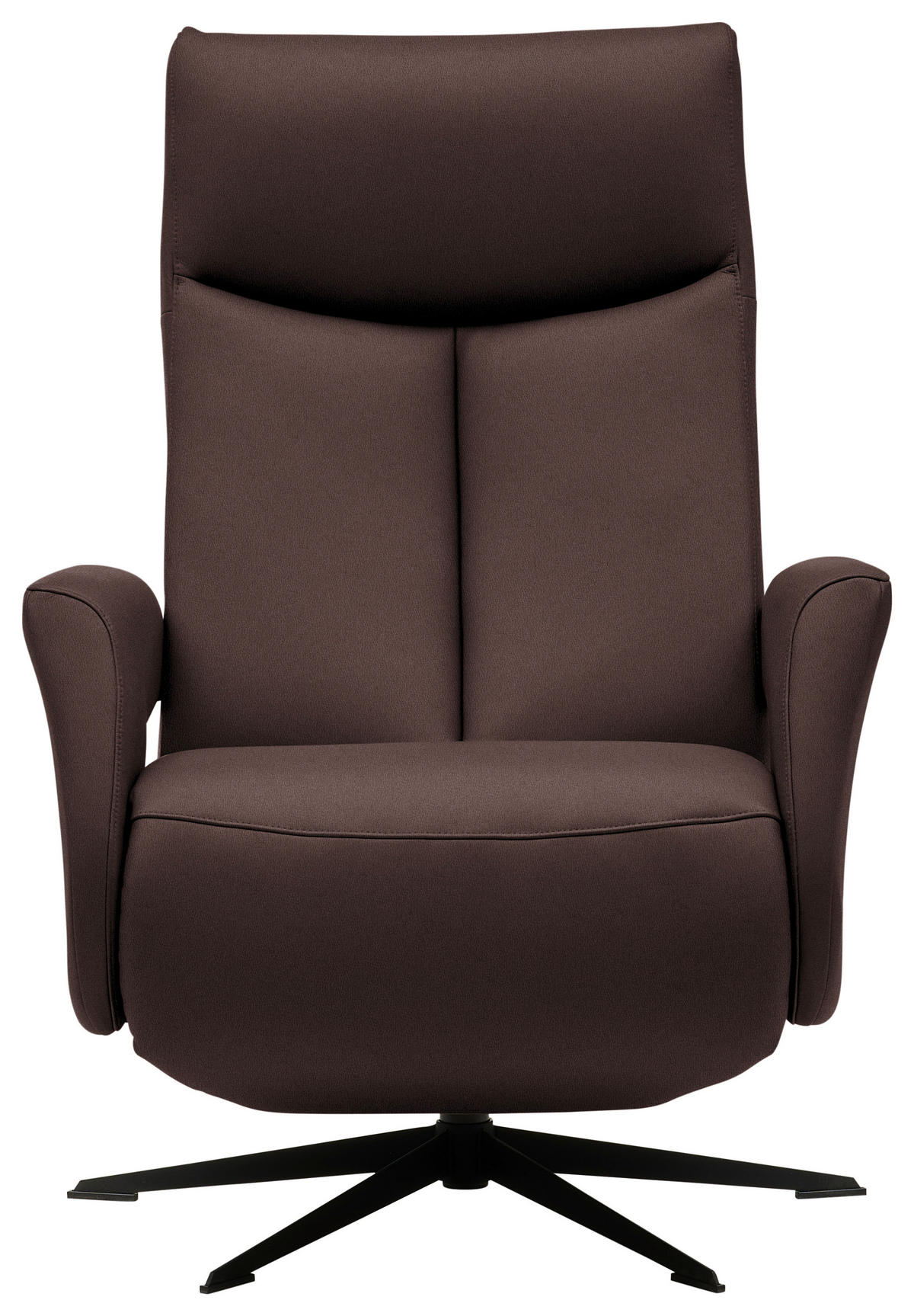 RELAXSESSEL in Leder Dunkelbraun  - Dunkelbraun/Schwarz, Design, Leder/Metall (74/105/82cm) - Welnova