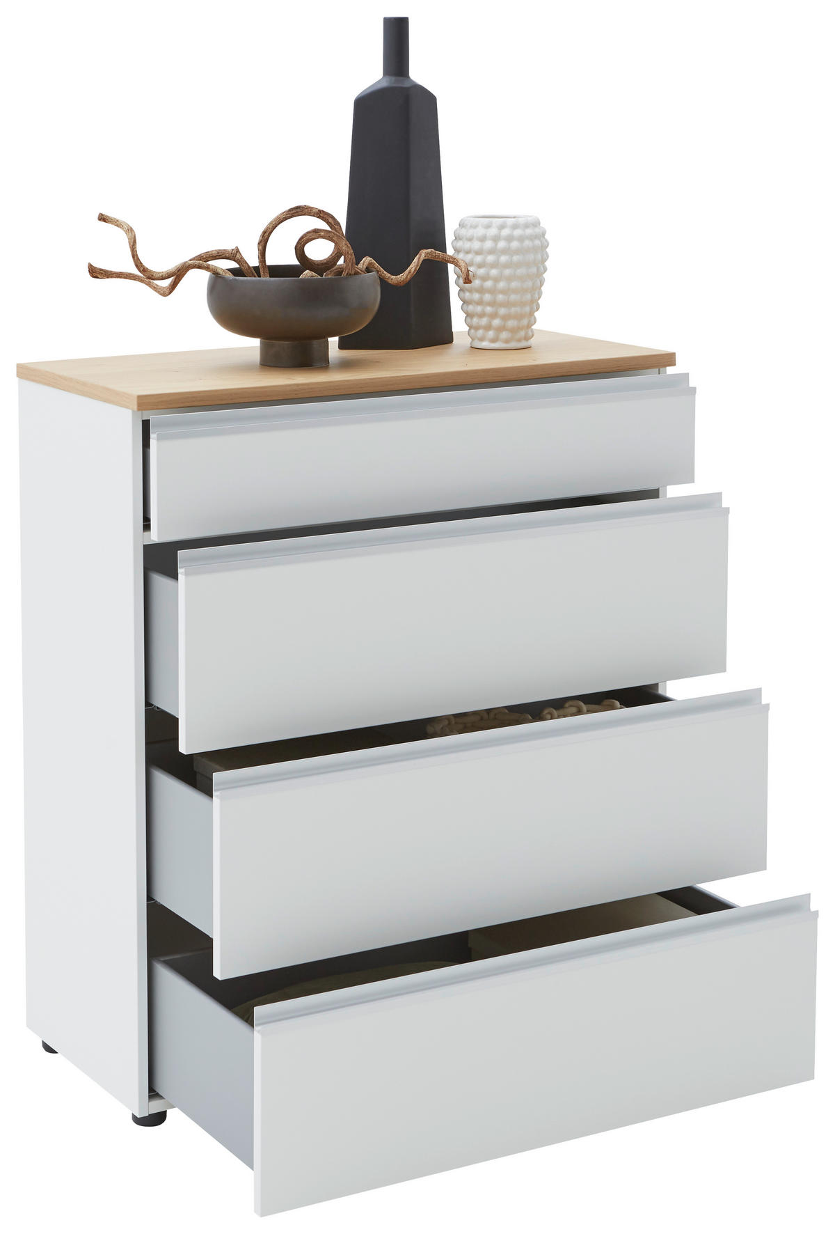 KOMMODE 90/102/41 cm  in Weiss, Eichefarben  - Weiss/Eichefarben, Design, Holz/Holzwerkstoff (90/102/41cm) - Dieter Knoll