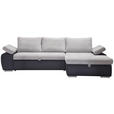 ECKSOFA  in Flachgewebe Hellgrau, Dunkelgrau  271/175 cm  - Dunkelgrau/Hellgrau, Design, Kunststoff/Textil (271/175cm) - Xora