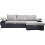 ECKSOFA  in Flachgewebe Hellgrau, Dunkelgrau  271/175 cm  - Dunkelgrau/Hellgrau, Design, Kunststoff/Textil (271/175cm) - Xora