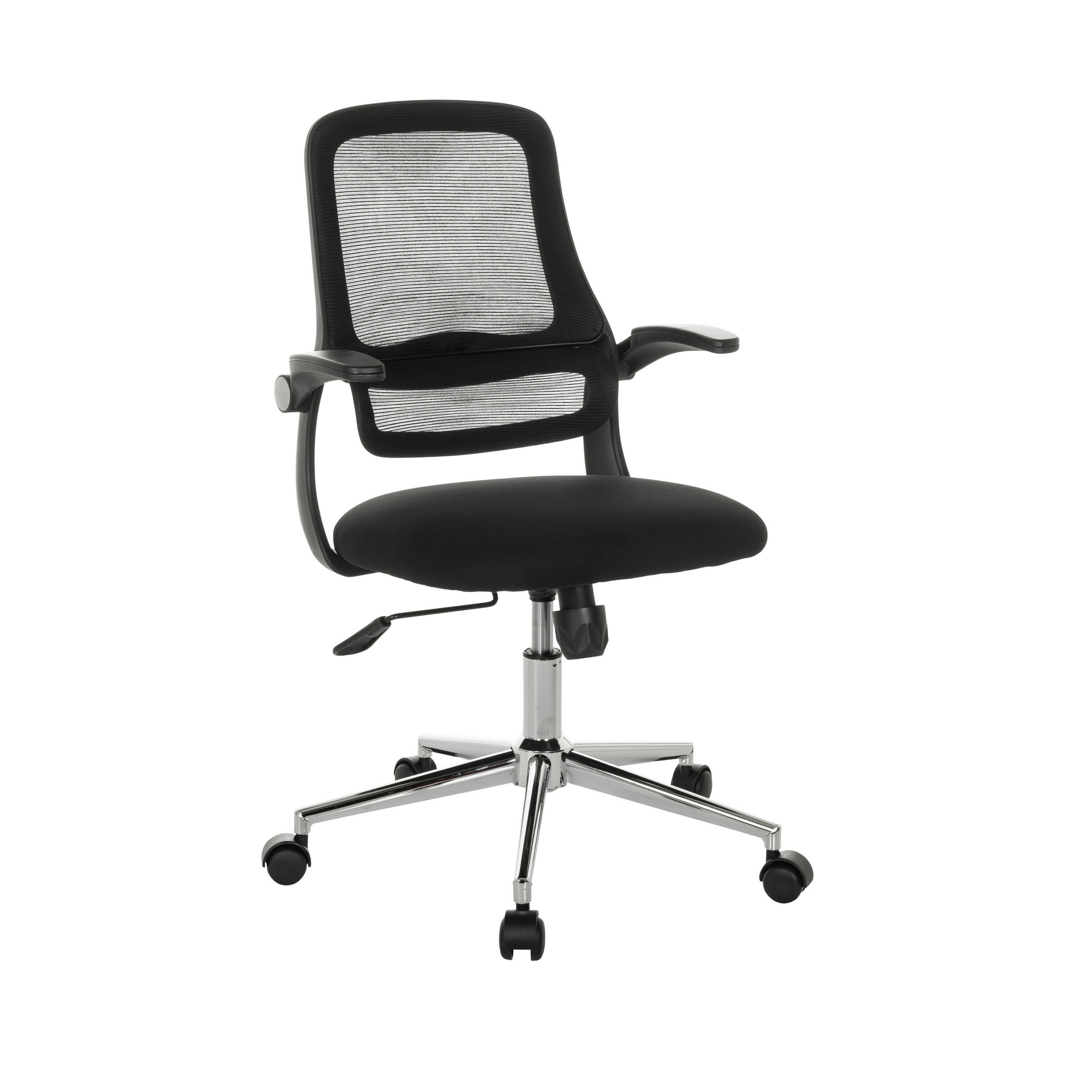 OTOČNÁ ŽIDLE, plochá tkanina,  - černá/barvy stříbra, Moderní, kov/textil (57/92 - 102/53cm) - MID.YOU