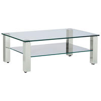 COUCHTISCH in Metall, Glas 110/70/42,5 cm  - Weiß, Design, Glas/Kunststoff (110/70/42,5cm)