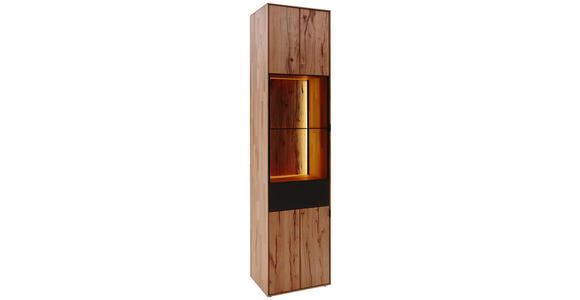 VITRINE in massiv Buche Anthrazit, Buchefarben - Anthrazit/Buchefarben, Design, Glas/Holz (50/206/39cm) - Valnatura