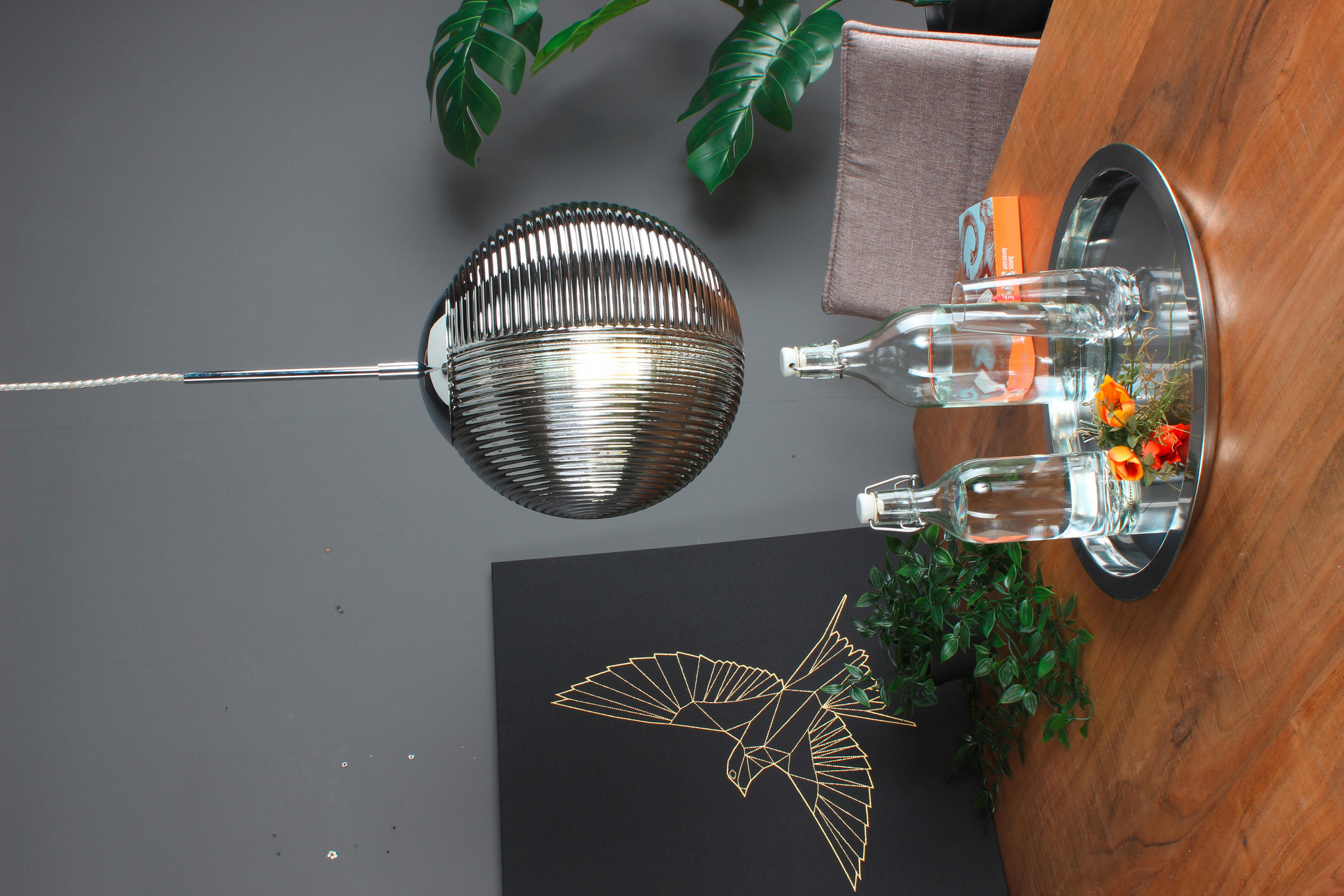 HÄNGELEUCHTE 25/43,6 cm   - Grau, KONVENTIONELL, Glas (25/43,6cm)