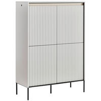 FÉLMAGAS SZEKRÉNY 98/140/40 cm  - fekete/fehér, Design, faalapú anyag (98/140/40cm) - Hom`in