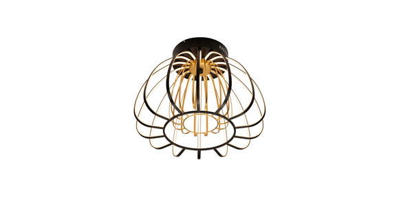LED-DECKENLEUCHTE 44,5/33 cm   - Goldfarben/Schwarz, Design, Glas/Kunststoff (44,5/33cm) - Novel