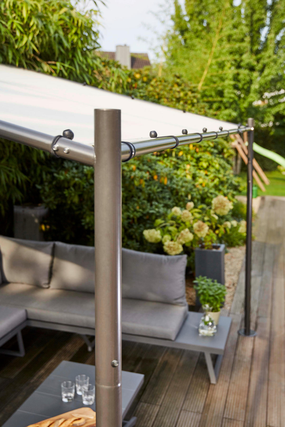PAVILLON 400/284/300 cm   - Anthrazit/Hellgrau, KONVENTIONELL, Textil/Metall (400/284/300cm) - Siena Garden