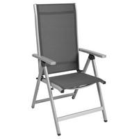 GARTENKLAPPSESSEL in Metall, Kunststoff, Textil Grau, Silberfarben  - Silberfarben/Grau, MODERN, Kunststoff/Textil (58/110/67cm) - Ambia Garden