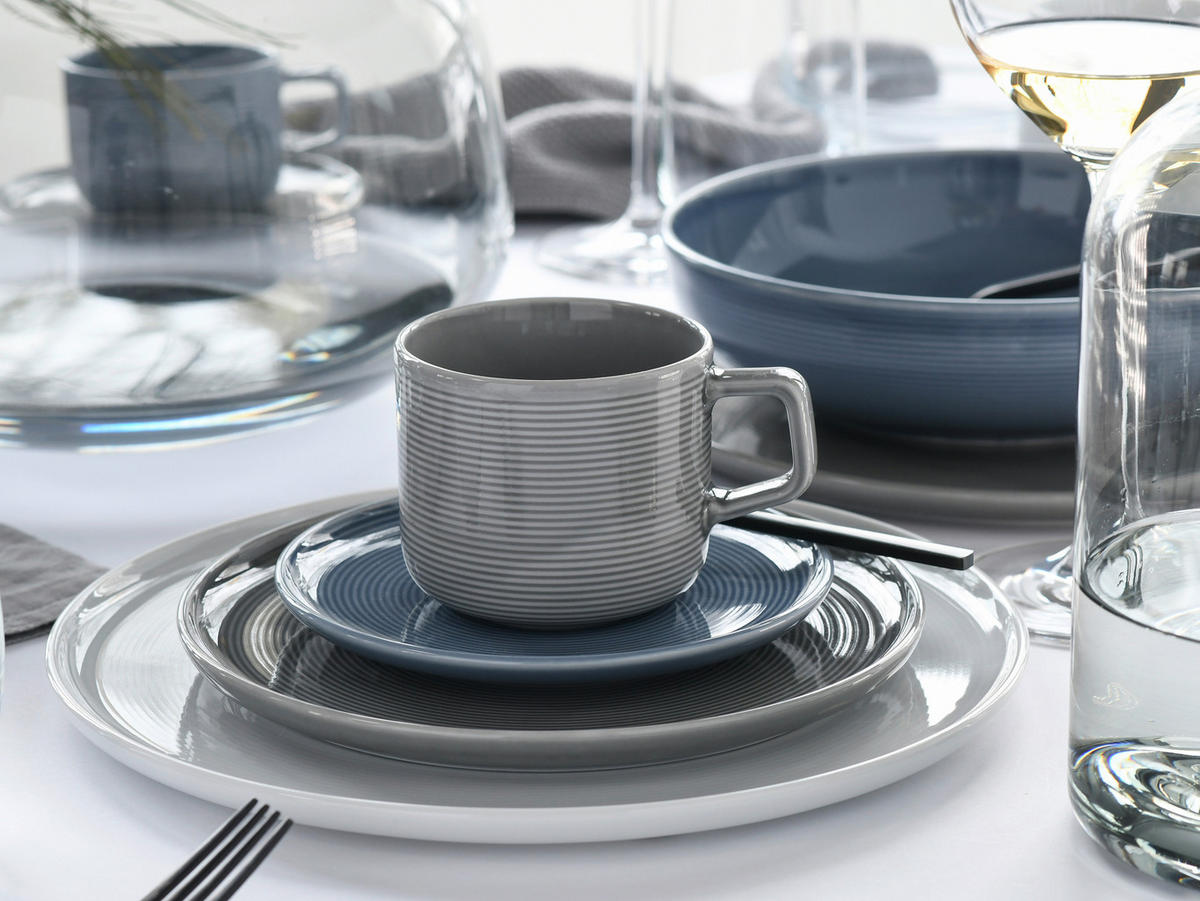 KOMBISERVICE Session Urban 30-teilig  - Graublau/Weiß, Basics, Keramik - Creatable