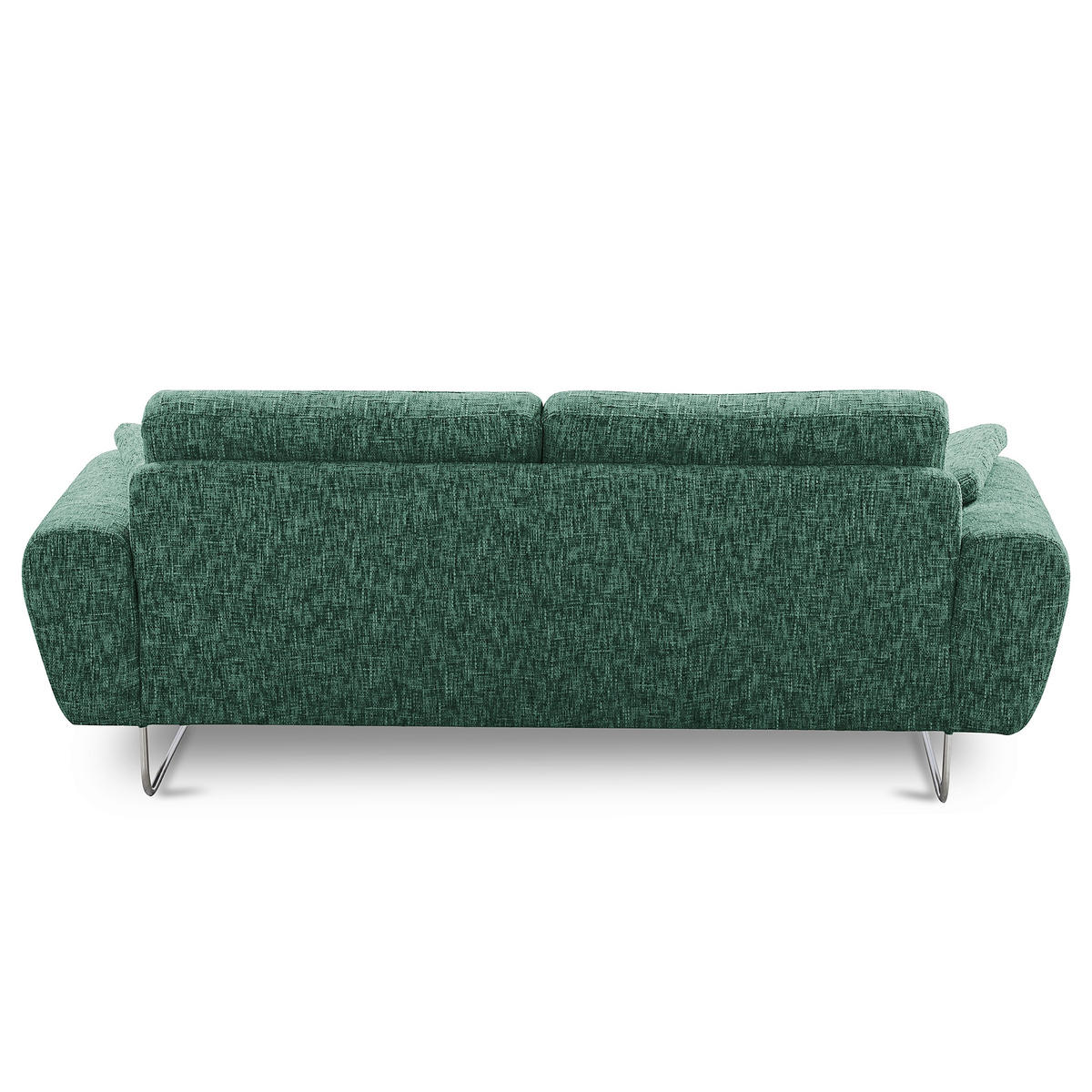 3-SITZER-SOFA SPRING in Webstoff Grün Modern  - Chromfarben/Grün, Design, Textil/Metall (187/85/92cm) - Livetastic